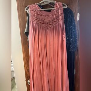 Lane Bryant Pink Lace Trim Top